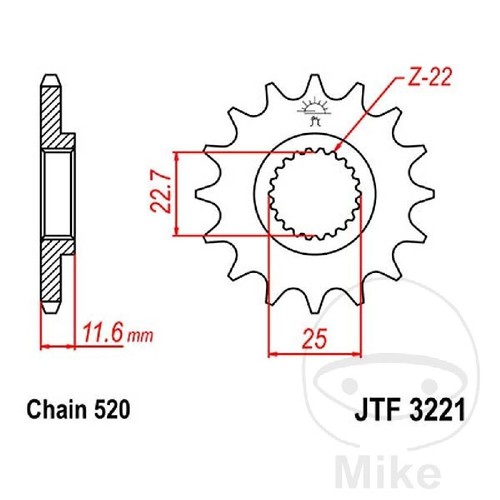 Jtf3221 pignone 11 denti - 11,
